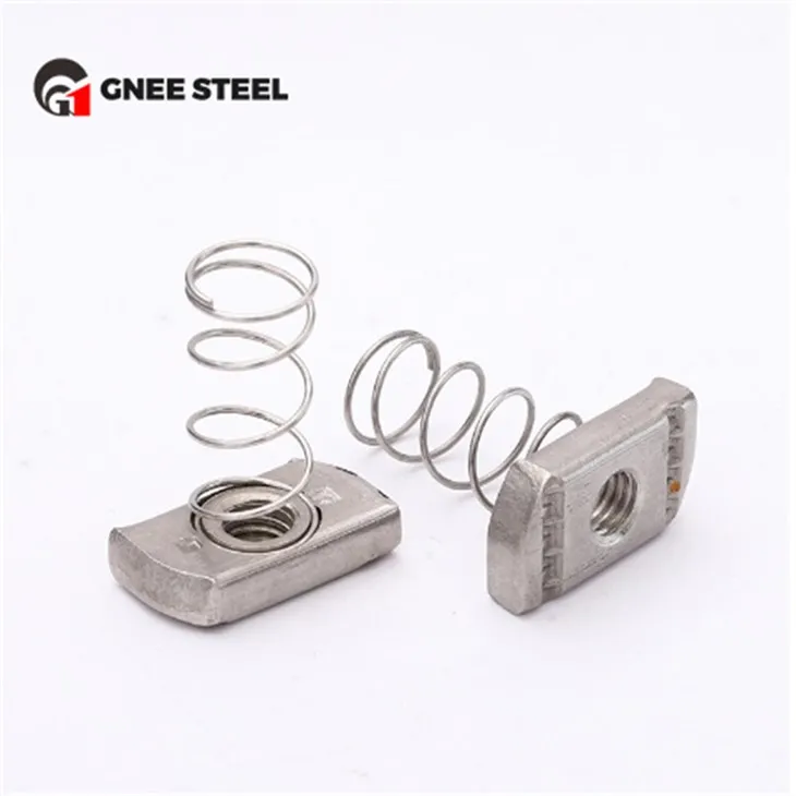 Nerūsējošā tērauda atsperu kanālu uzgriežņi